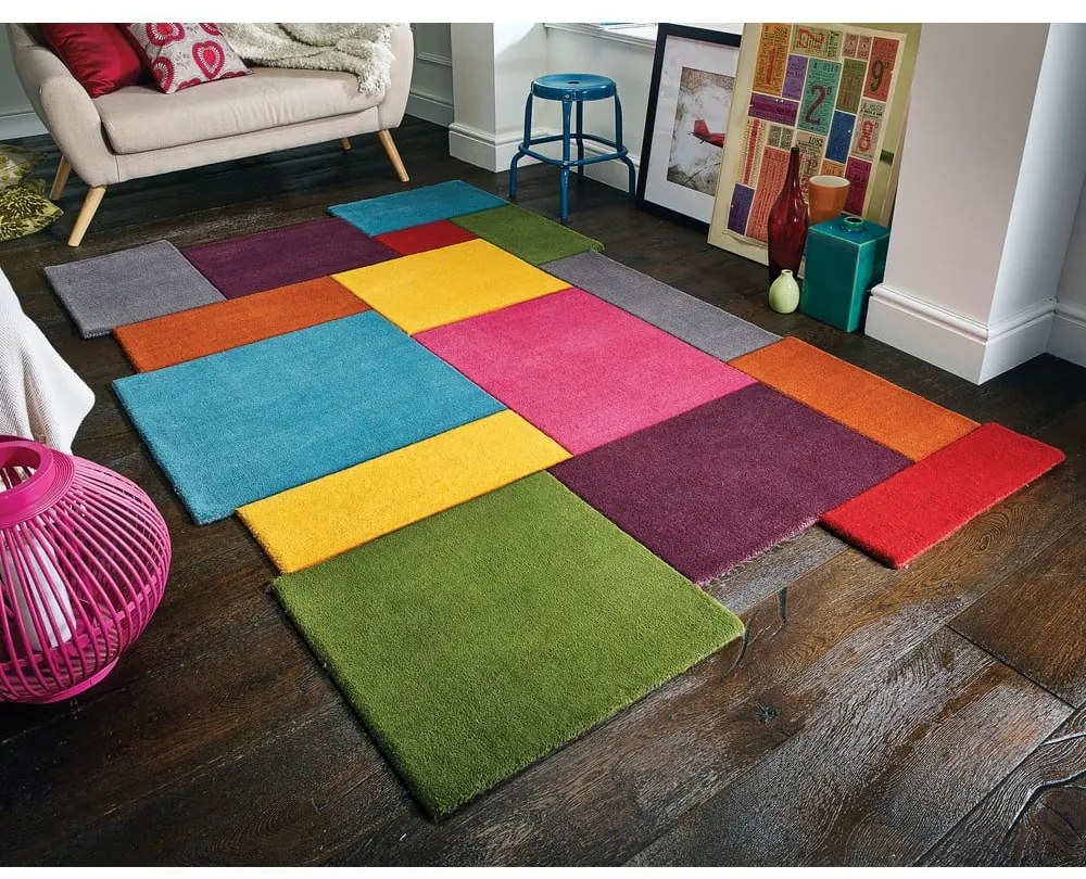 Пъстър вълнен килим , 120 x 180 cm Collage - Flair Rugs
