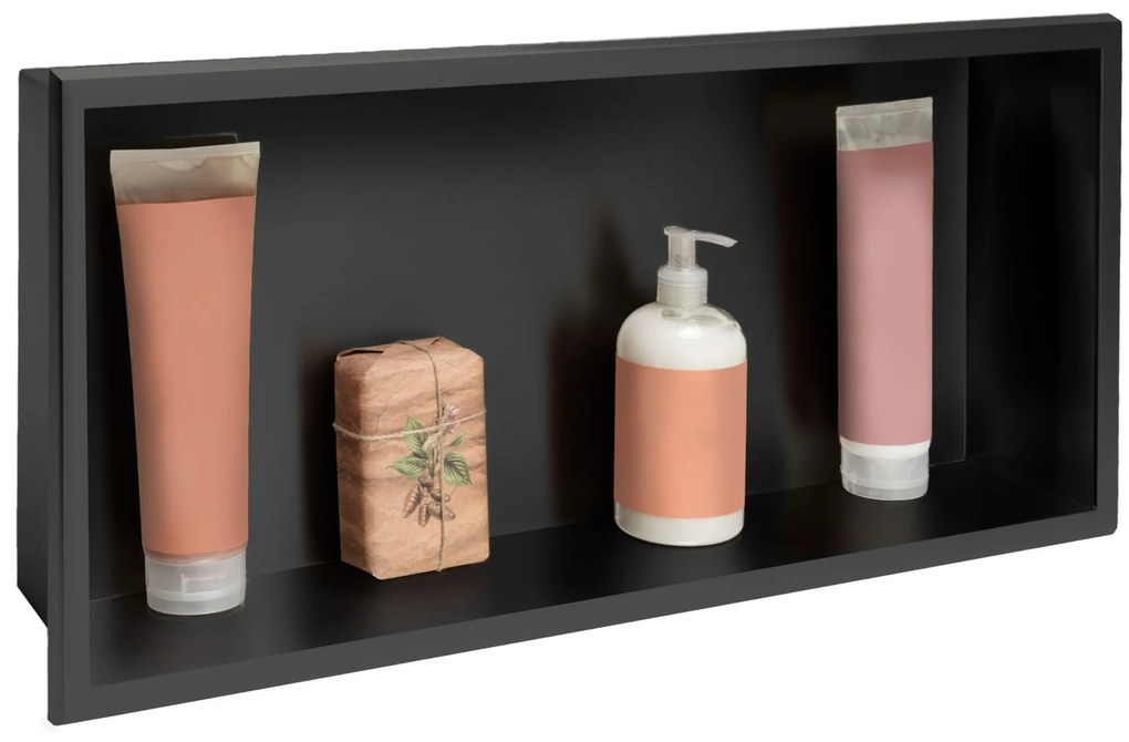 bathroom shelf 30x60 black matt