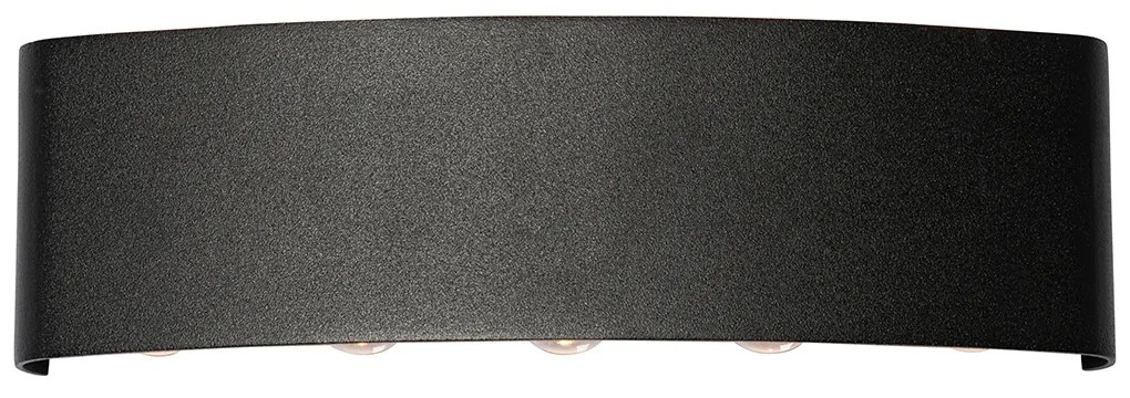 Външна стенна лампа черна с LED 10-светлина IP54 - Silly