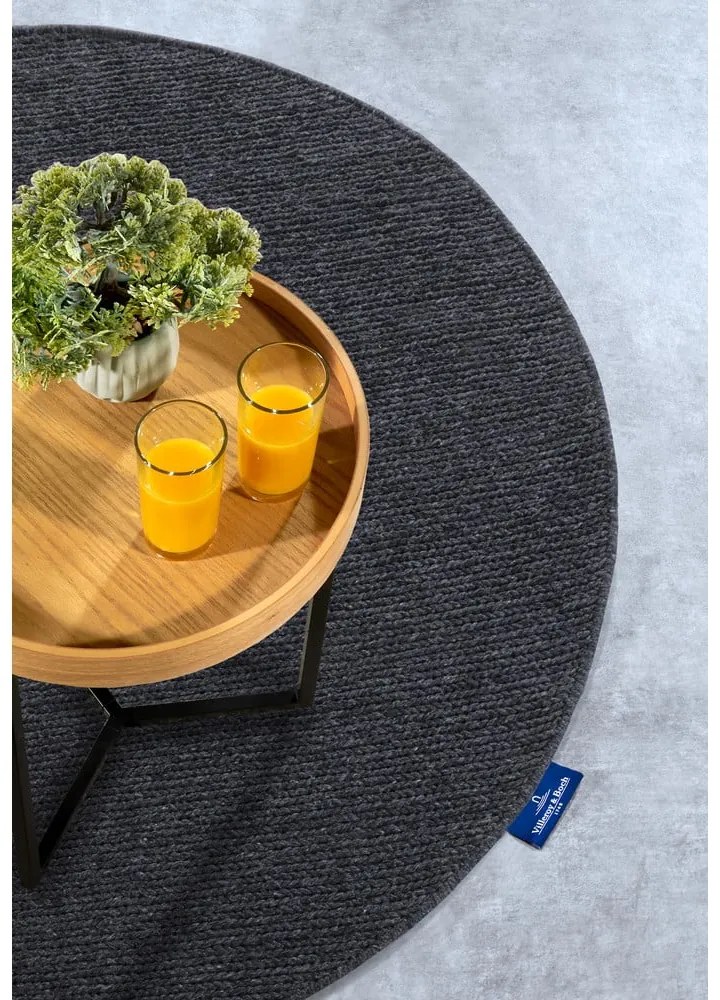 Тъмносив ръчно изработен вълнен кръгъл килим ø 160 cm Francois – Villeroy&amp;Boch