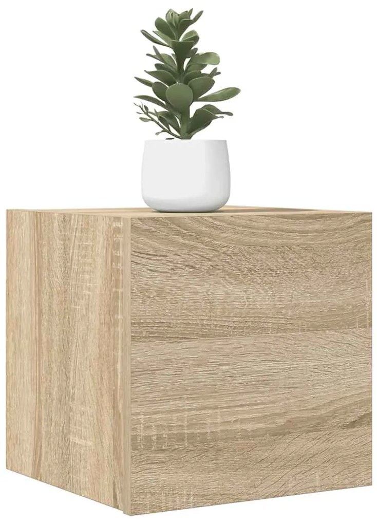 804492 vidaXL ТВ шкафове за стенен монтаж, 4 бр, дъб сонома, 30,5x30x30 см