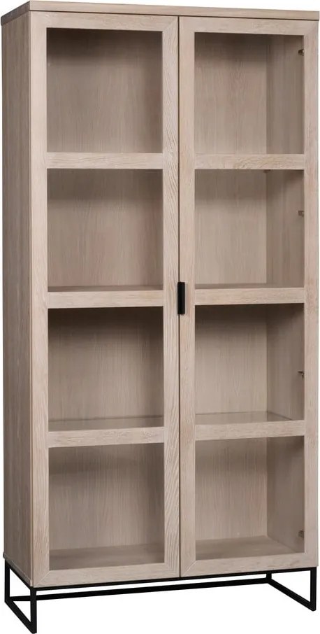 Витрина от дъбова дървесина в естествен цвят 95x195 cm Everett - Rowico