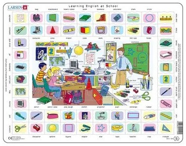 Larsen - Пъзел: Образователен – "Научи английски 6" – 70 части, голям