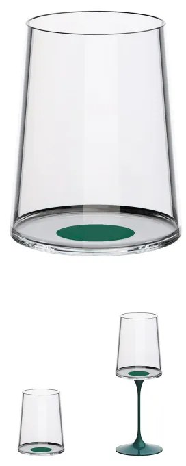 Комплект 2 бр кристални чаши за бяло вино Trebonn SplitGlass 2025123, 280 мл, Ø7.3x9 см, Модулна система, Зелен