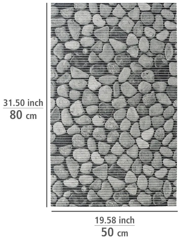 Сива пластмасова постелка за баня 50x80 cm Sassi - Wenko
