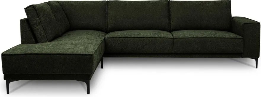 Зелен шенилов ъглов диван (ляв ъгъл/L форма) Copenhagen – Scandic