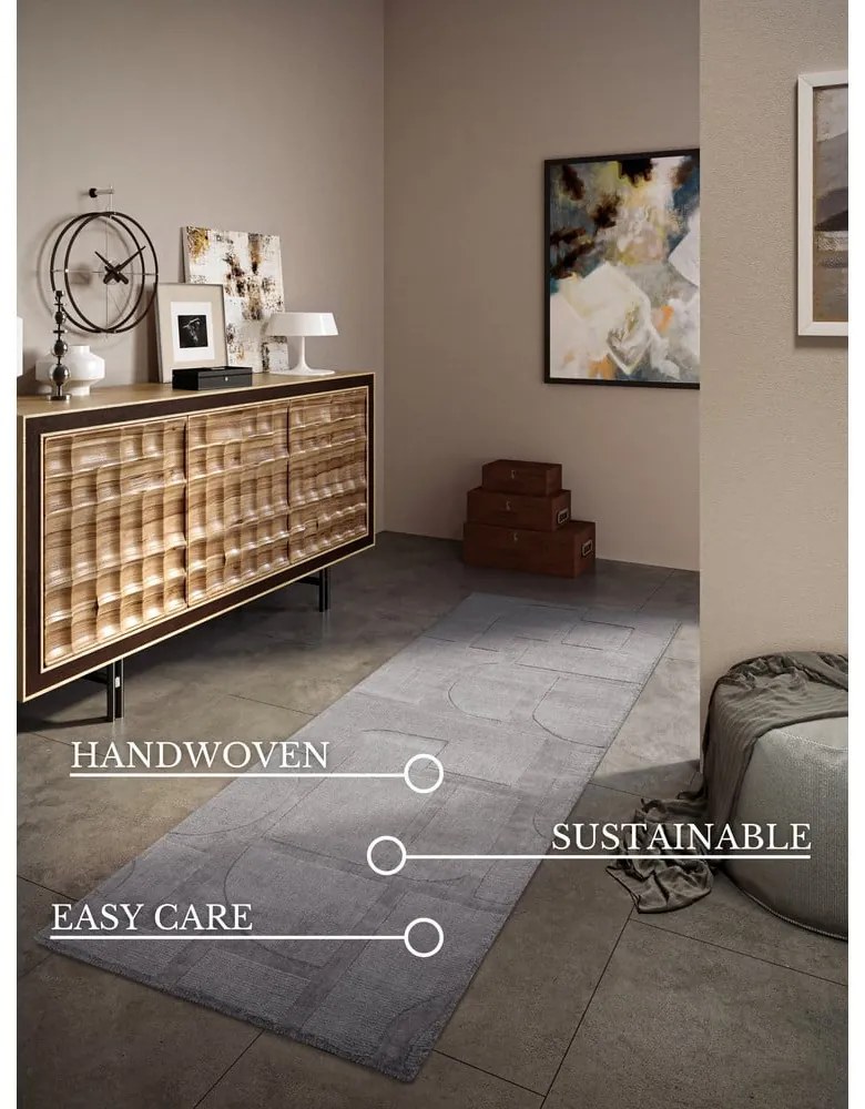 Сива ръчно изработена вълнена пътека 80x250 cm Alexis – Villeroy&amp;Boch