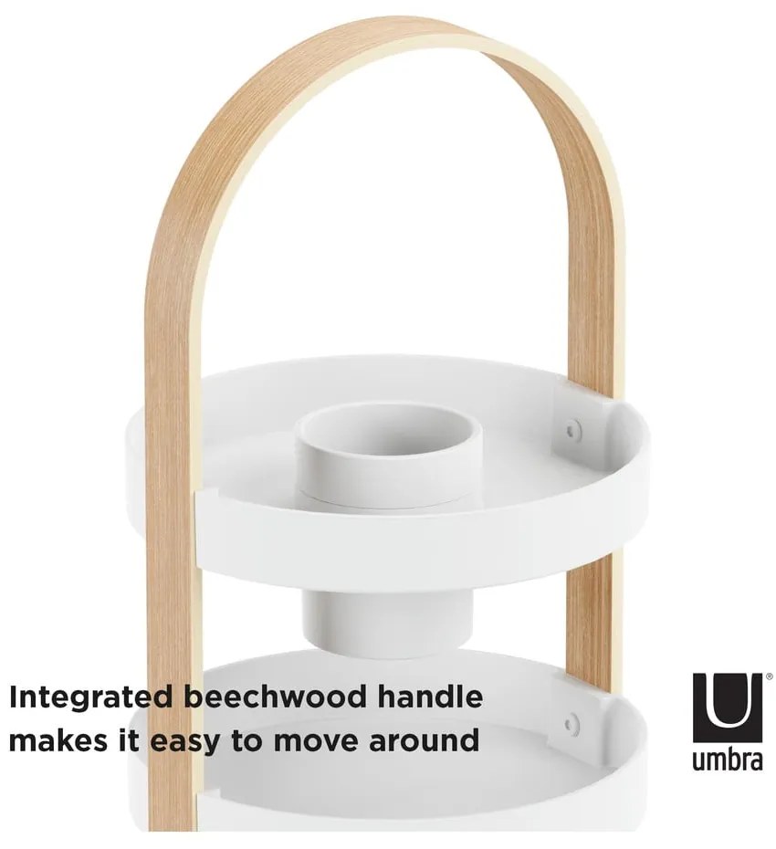 Дървен органайзер за баня в бял и естествен цвят Bellwood - Umbra