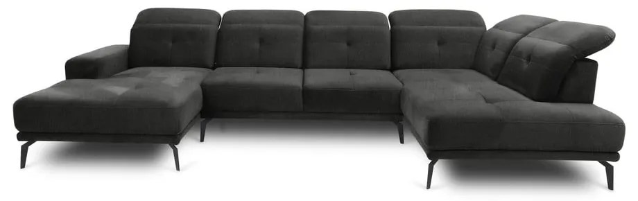 Сив ъглов диван (десен ъгъл/U форма) Bretan – ELTAP