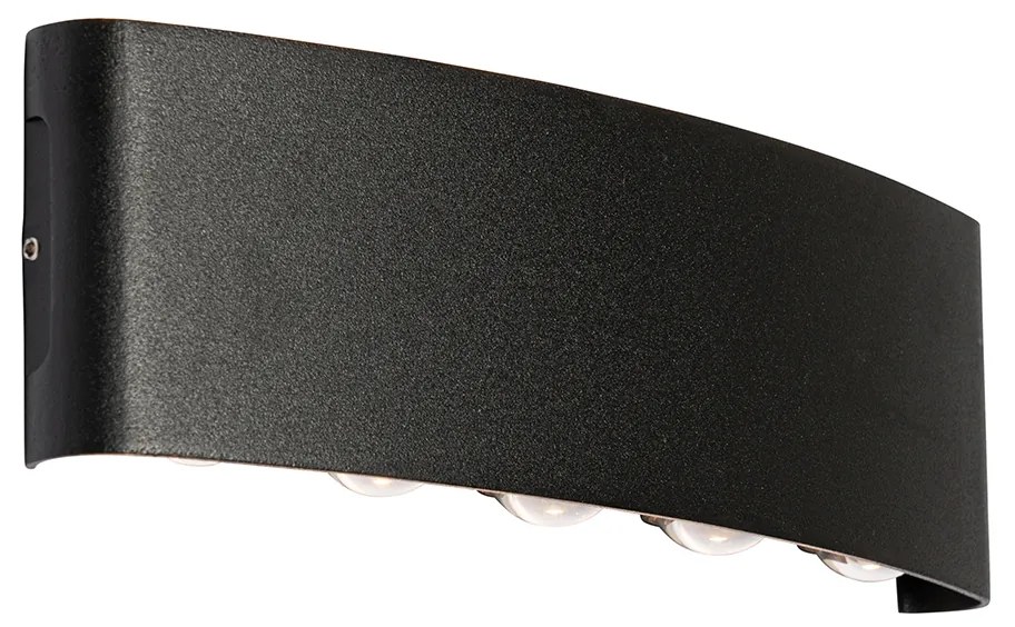 Външна стенна лампа черна с LED 10-светлина IP54 - Silly