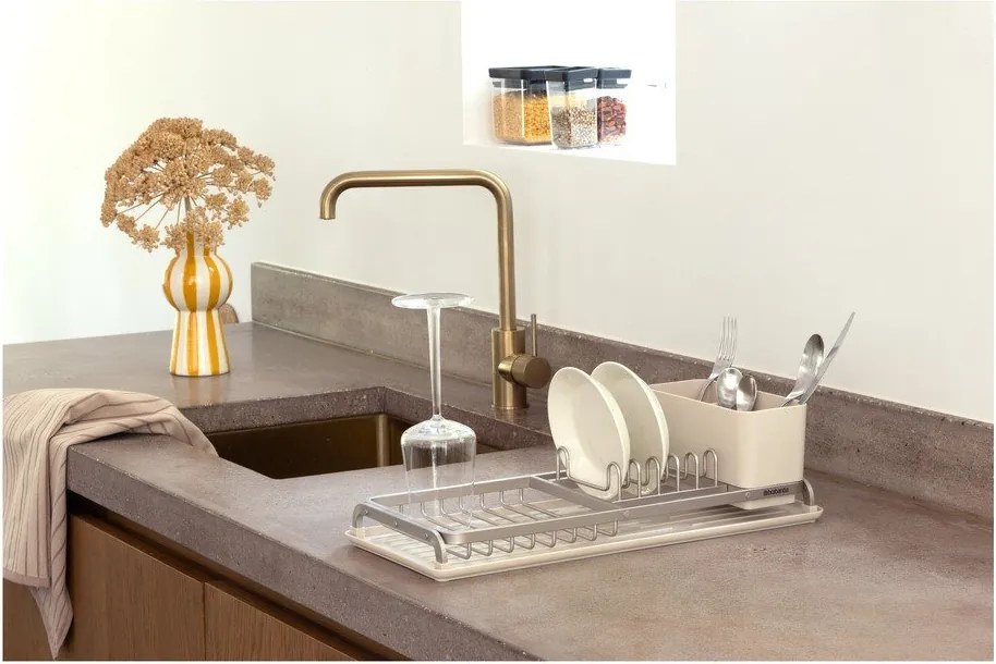 Бежова метална тавичка за оттичане 46x20 cm – Brabantia