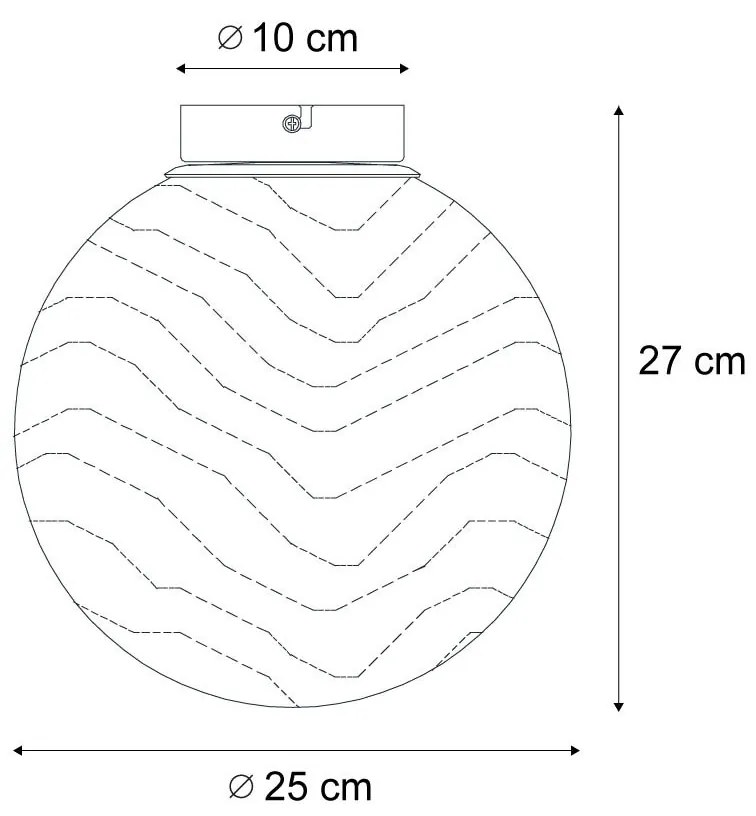 Дизайнерско таванно осветление месинг с бяло градиентно стъкло - Pillon