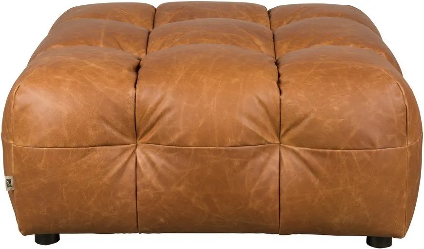 Кожена модулна табуретка в цвят кафяв коняк Hackman – Dutchbone