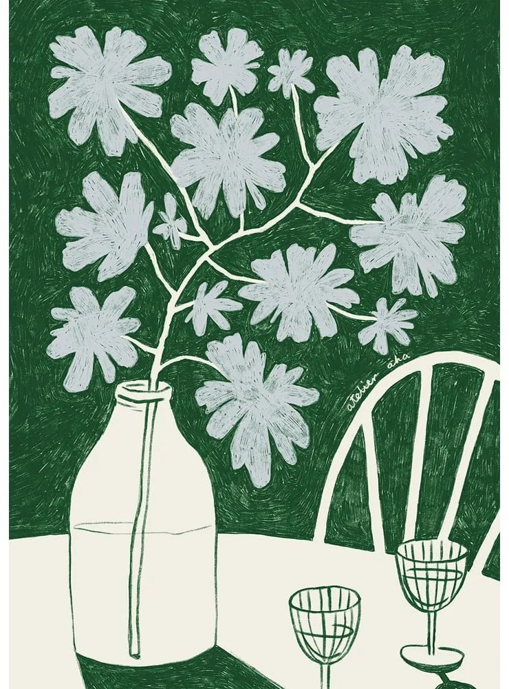 Постер 30x40 cm Blue Flowers &amp; Red Wine – Anouk van Cleef – The Poster Club