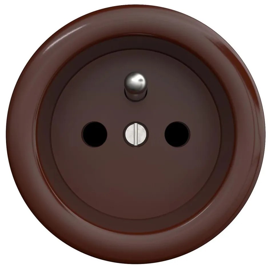 Kliklap - Ретро стенна розетка без рамка 230V кафява