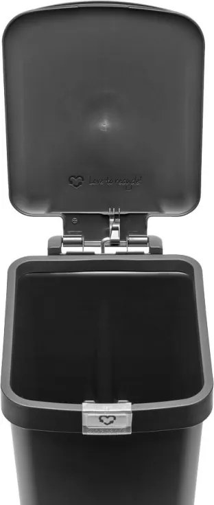 Кош за боклук с педал Brabantia StepUp 1008479, 16 л, Екологични материали, Голям отвор, Тъмносив