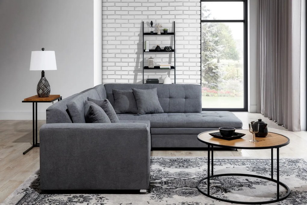 Ъглов диван Pueblo-Right-Gray Dark
