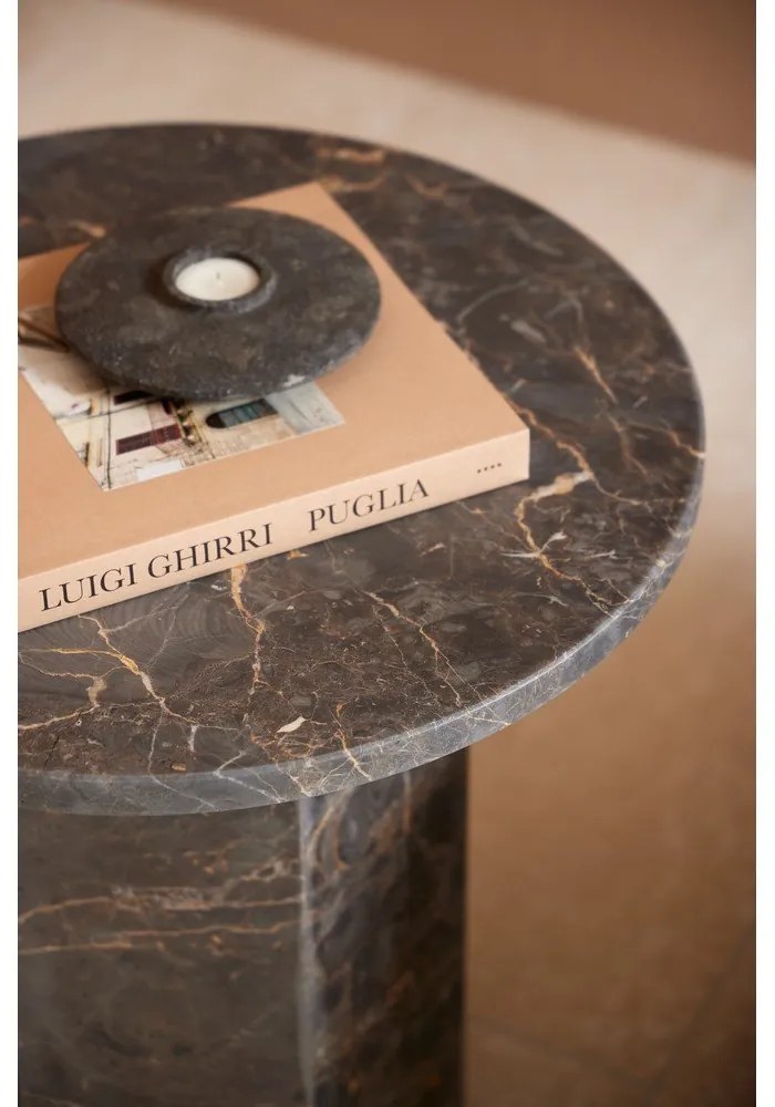 Мраморна кръгла странична масичка ø 50 cm Naxos – Actona