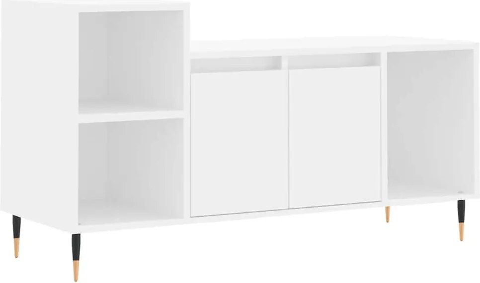 831308 vidaXL ТB шкаф, бял, 100x35x40 см, инженерно дърво