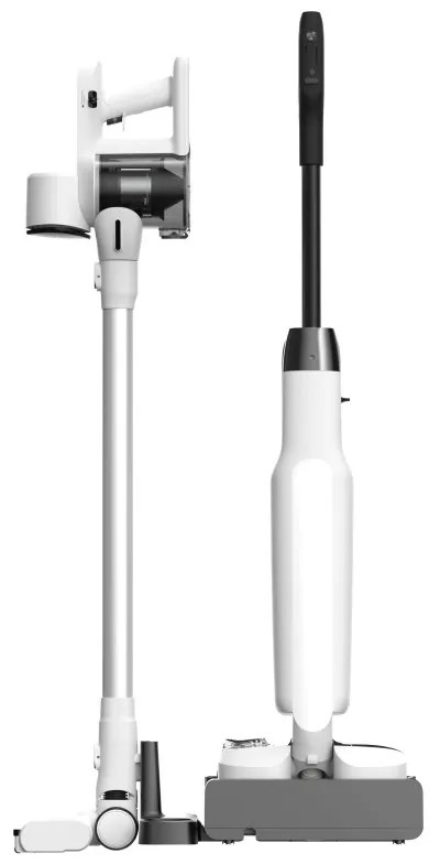 Вертикална прахосмукачка Tineco Floor One Switch S6 Stretch Plus 5в1, 21000 Pa, Сухо/Мокро, 0.72 л мръсна/0.8 л чиста, Wi-Fi, iLoop адаптивна мощност, Черен/бял