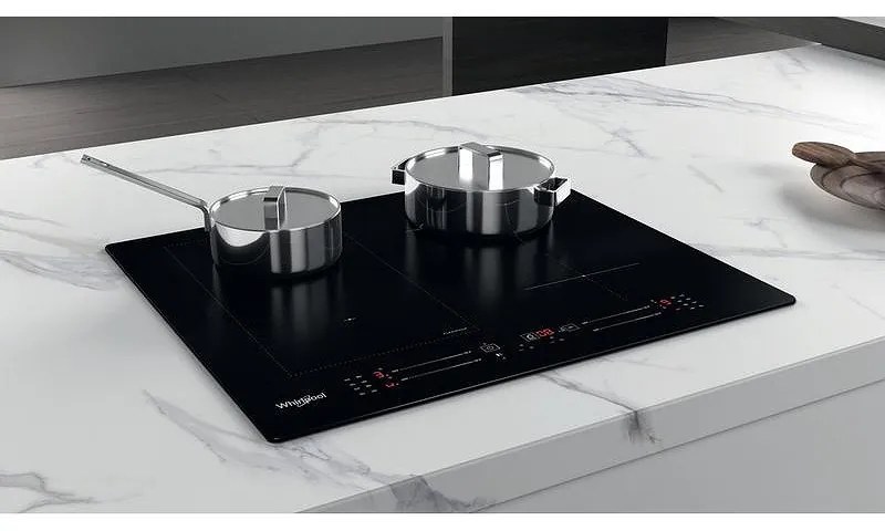 Керамичен плот за вграждане Whirlpool WL S7960 NE, 7200W, 4 зони, 18 степени, FlexiCook, Таймер, Индукционен, Черен