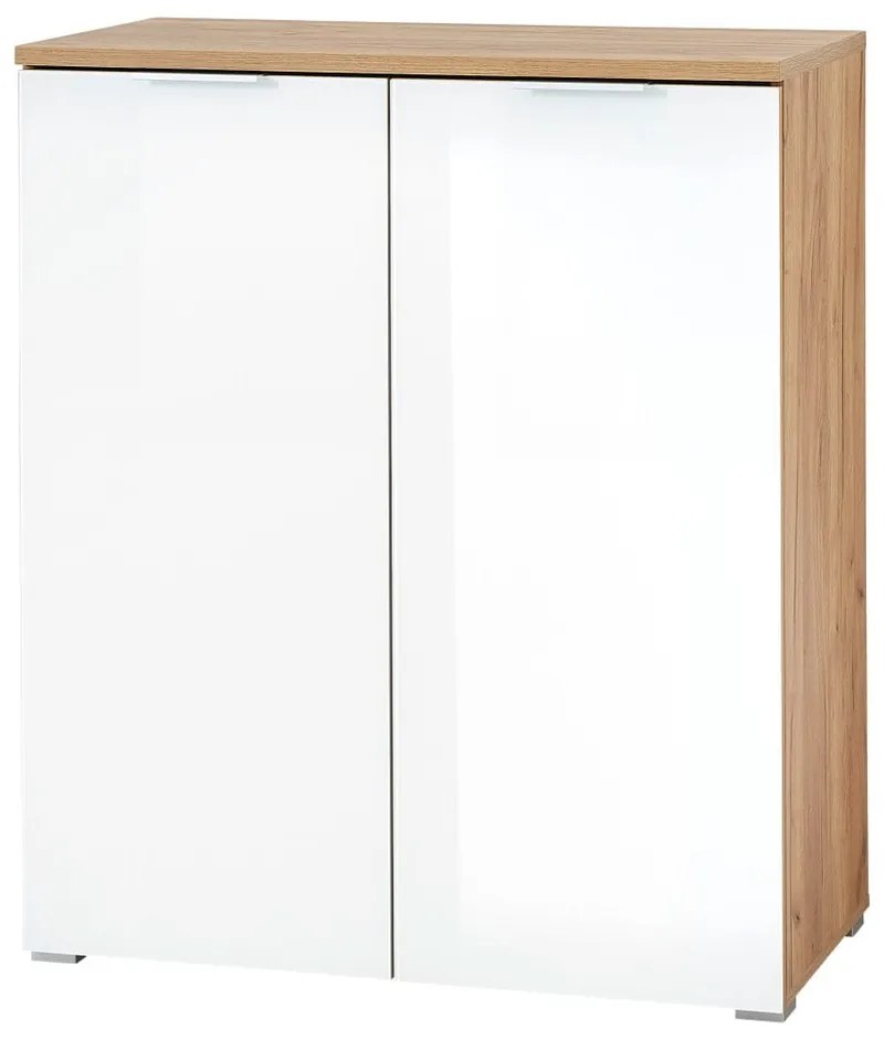 Бял шкаф за обувки в дъбов декор Telde - Germania