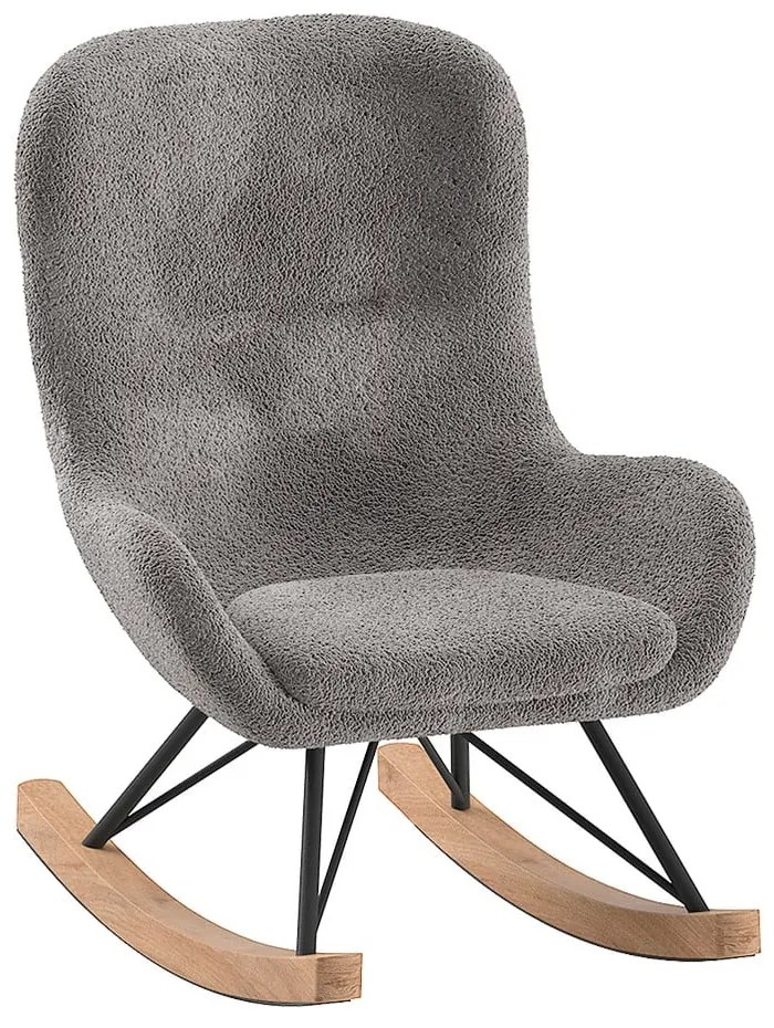 Сив люлеещ се детски стол от плат букле ROCKY – Vipack