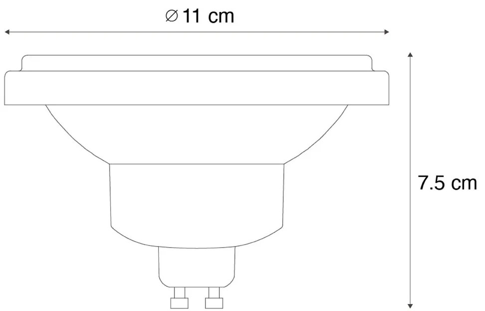 GU10 3-степенна димируема LED крушка AR111 10W 800 lm 2700 - 3700K