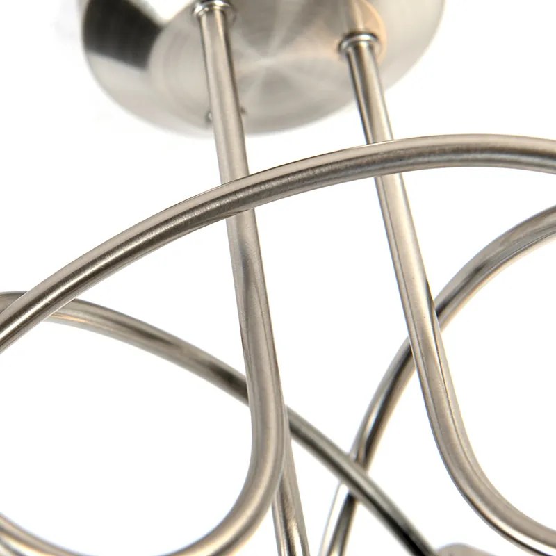 Класическа таванна лампа стомана 3-светлина - Fortress