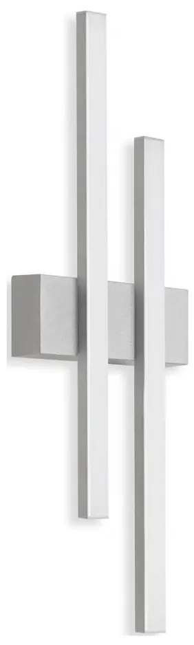 Telefunken - LED външно стенно осветително тяло 2xLED/4W/230V IP44 в сребрист цвят