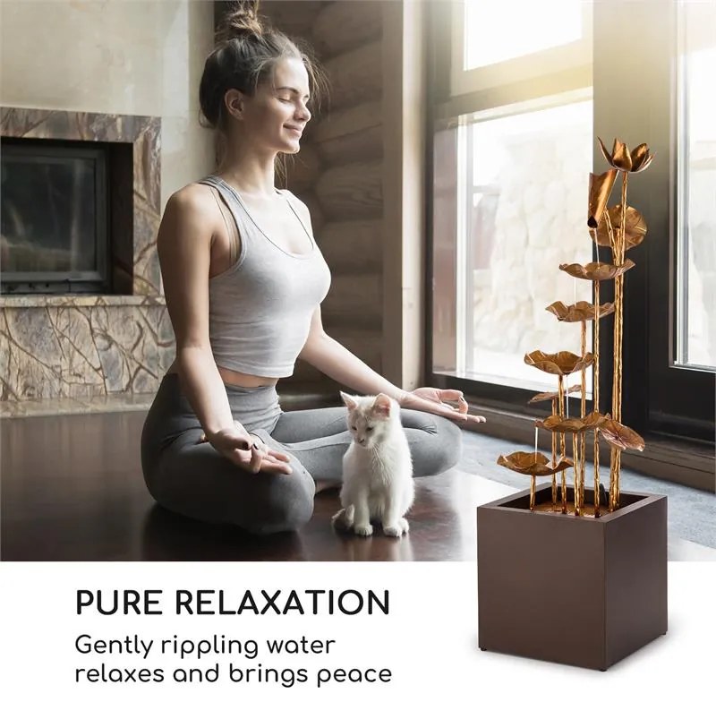 Blumfeldt Golden Orchid, градински фонтан, помпа с 5W, IPX8, месингов вид