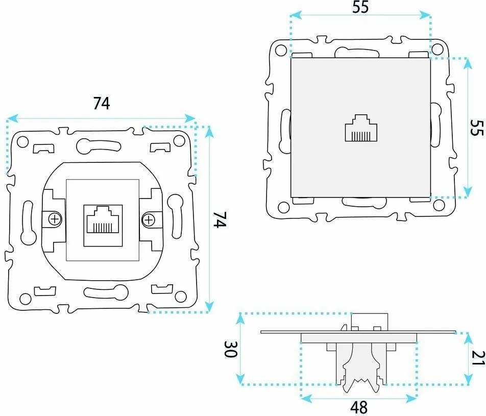 Розетка RJ45 с Рамка OSTE JNH010-S BLACK