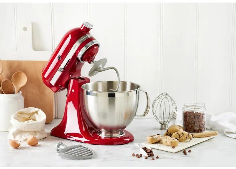 Планетарен миксер Artisan Elegance KitchenAid 5KSM185PSEER, 300W, 4.8 л, Direct drive, 10 скорости, Червен