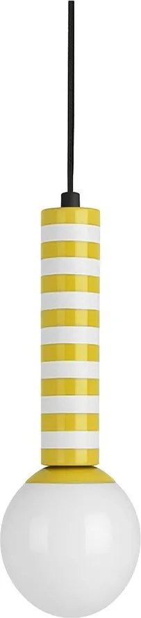 Жълто метално висящо осветително тяло ø 12 cm Rayado Retro – Leitmotiv