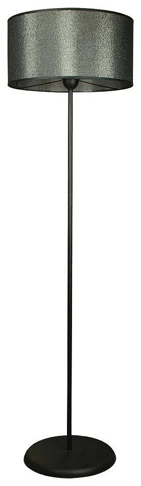 Лампион РИВИЕРА, черен, абажур Монте Карло Металик, 1xE27