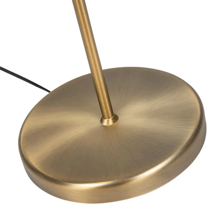 Класическа подова лампа бронз с регулируем бял абажур - Ladas Fix