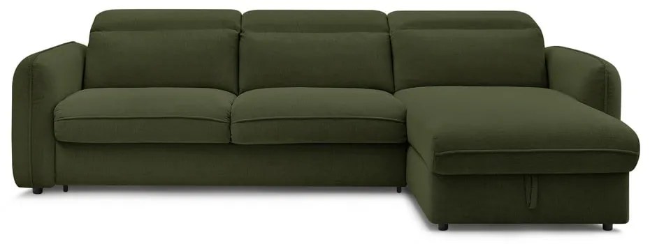 Зелен разтегателен ъглов диван (променлив) Achille – Bobochic Paris