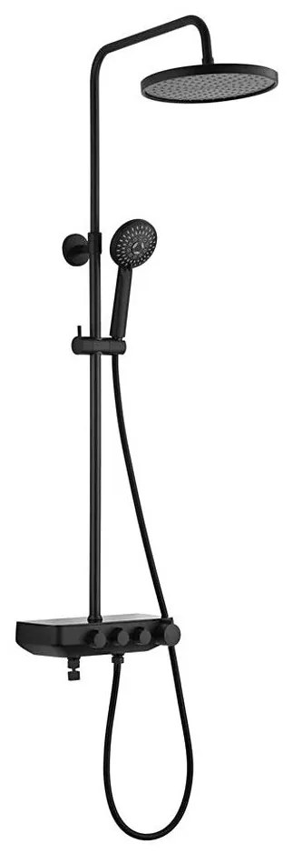 Aqualine - Душ комплект с кранче и допълнителен мини кран FARRAO матов черен