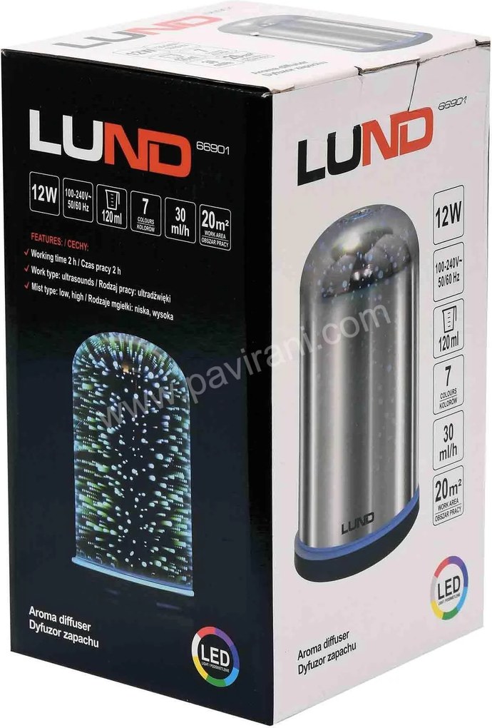 ултразвуков арома дифузер 120 мл - 20м2