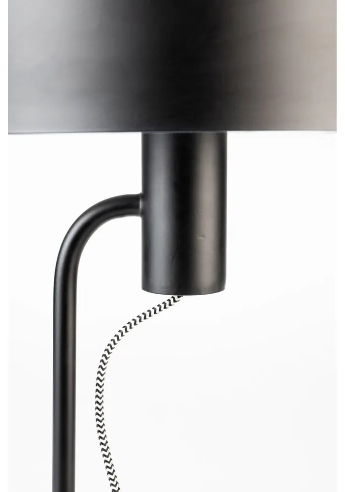 Черна подова лампа с метален абажур (височина 135 cm) Landon – White Label