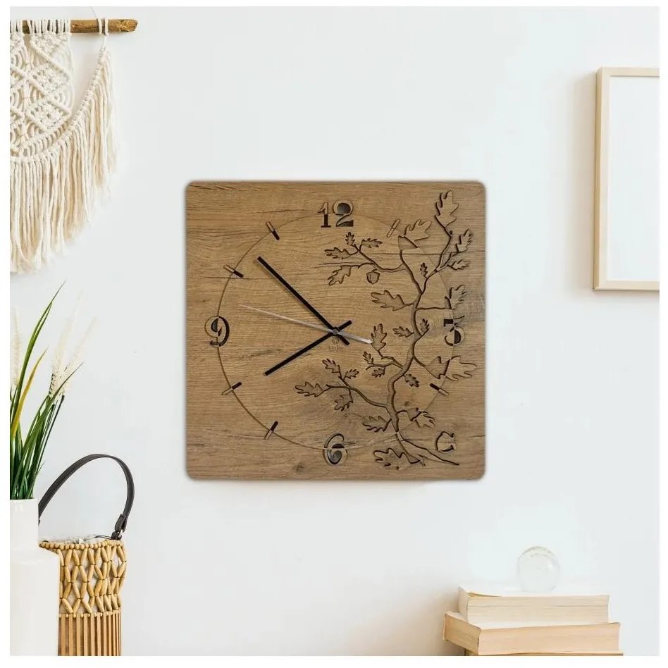 Li-Go 5499/DUB2 - Стенен часовник 40x40 см, 1xAA, дъб