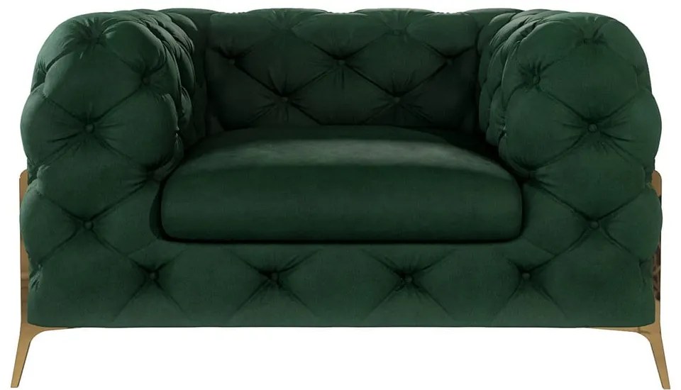 Тъмнозелено кадифено кресло Chelsea Bis – Ropez