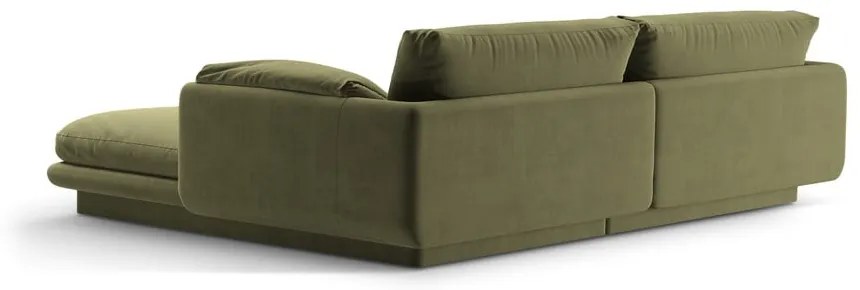 Светлозелен кадифен ъглов диван (ляв ъгъл) Torino – Micadoni