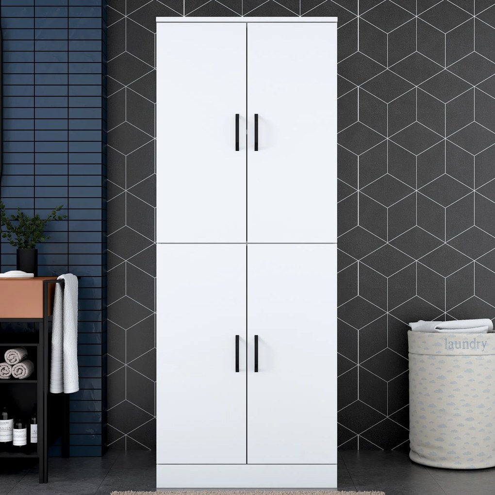 Шкаф за пералня KD109, цвят Бял