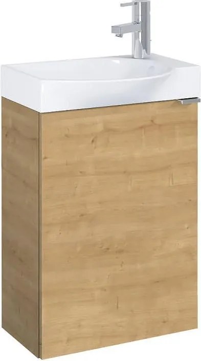 Шкаф Unik Micro Plus 452 mm, light oak / мебел и умивалник