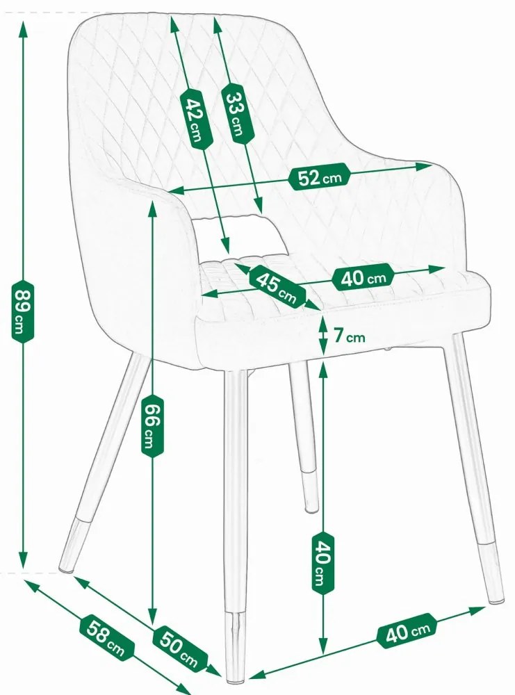 Луксозен кадифен стол за хранене BORGO Сив