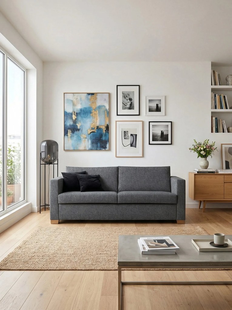 Диван Smart three-seater-185φ 90β εκ-Gray