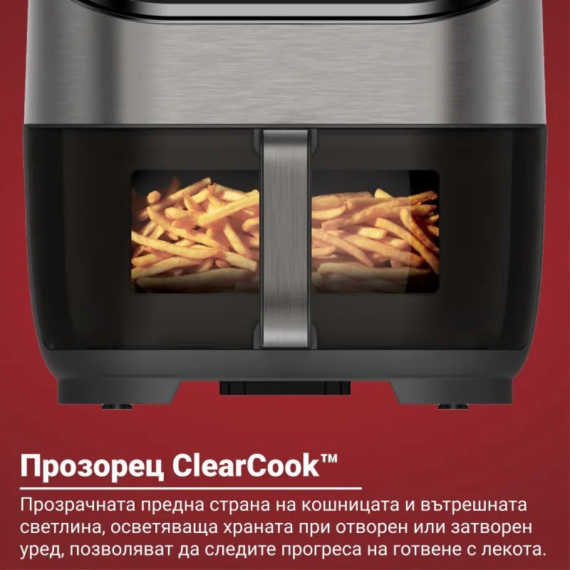 Фритюрник с горещ въздух Instant Pot Vortex Plus Clearcook 140319601, 1700W, 5.7 л, 6 програми, 35-205C, Вътрешно осветление, Бял