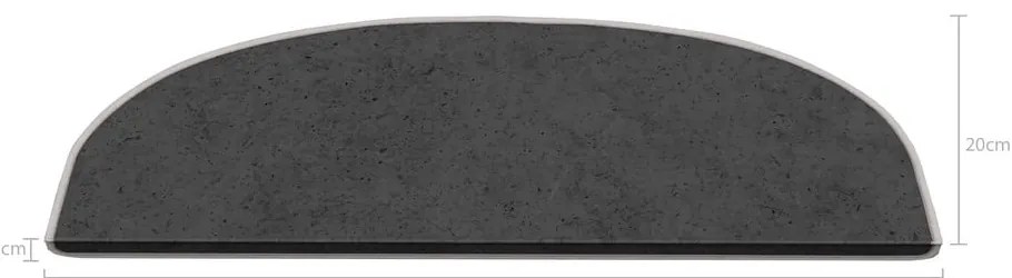 Тъмносиви килимчета за стълби в комплект от 16 части 20x65 cm Plain Color - Vitaus