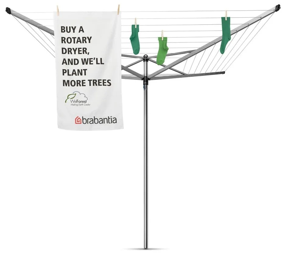 Градинска сушилня за дрехи в сребрист цвят 50 m Topspinner – Brabantia